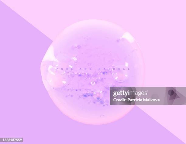 vector pure violet cosmetic background with gel texture, bubble nature texture, clear color gel background, face or body purple serum consistency - hair gel stock illustrations