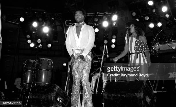 Dancer and choreographer Anthony "u2018Baby Gap"u2019 Walker performs with The Gap Band at the U.I.C. Pavilion in Chicago, Illinois in January 1983.