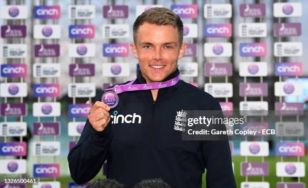 Player of the Match Sam Curran speaks at the post match presentations after the second One Day International between England and Sri Lanka at The Kia...