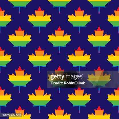 Rainbow Maple Leaves Seamless Pattern Rainbow Maple Leaves Seamless Pattern