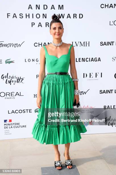 Giovanna Battaglia Engelbert attends the Andam Fashion Awards 2021 photocall on July 01, 2021 in Paris, France.