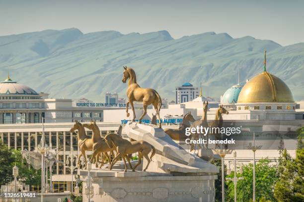 downtown ashgabat turkmenistan - turkmenistan stock pictures, royalty-free photos & images