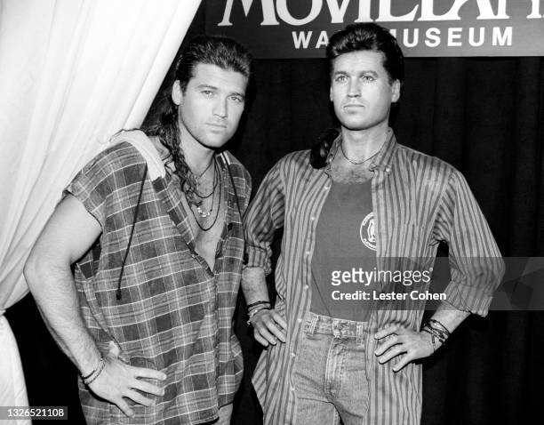 American singer-songwriter and actor Billy Ray Cyrus attends "The Movieland Wax Museum Induction of Wax Figure of Billy Ray Cyrus" on July 24, 1993...