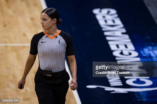 Referee Blanca Burns watches play during the second half of the game between the Washington Mystics and the Connecticut Sun at Entertainment & Sports...