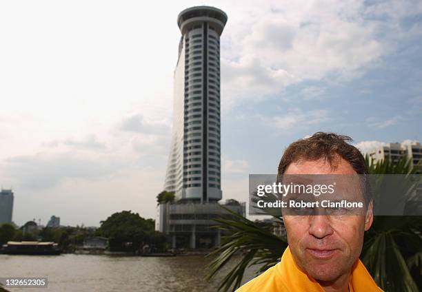 Australian coach Holger Osieck speaks to the media during an Australian Socceroos press conference at the Royal Orchid Sheraton on November 13, 2011...