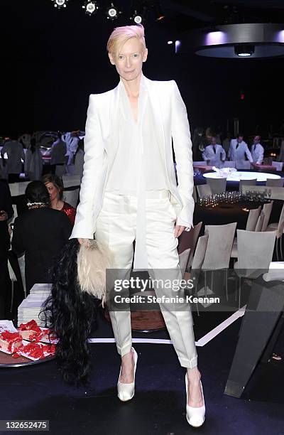 Actress Tilda Swinton attends 2011 MOCA Gala, An Artist's Life Manifesto, Directed by Marina Abramovic at MOCA Grand Avenue on November 12, 2011 in...