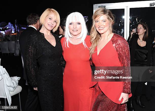 Actress Ellen Barkin, singer Deborah Harry and MOCA Gala Chair Maria Arena Bell attend 2011 MOCA Gala, An Artist's Life Manifesto, Directed by Marina...