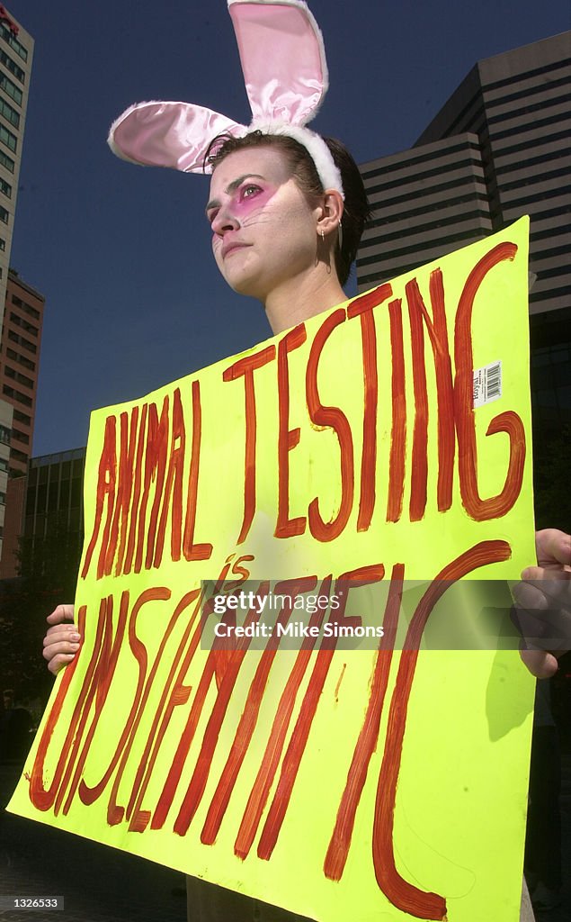 Animal Rights Activists Protest Procter and Gamble Testing