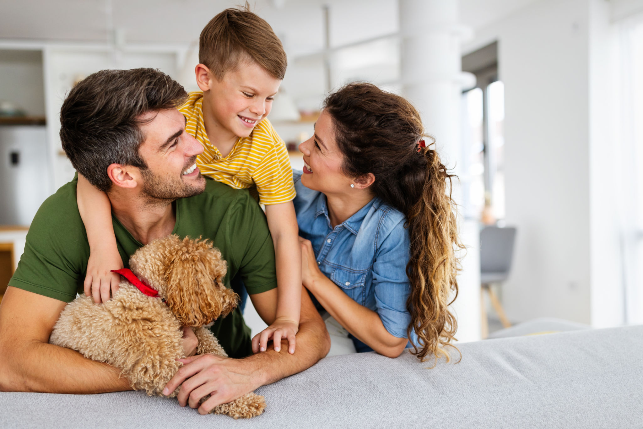 family with small dog