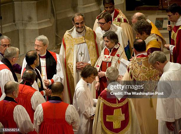 The Rev. Dr. Bishop Mariann Edgar Budde is consecrated at the Washington National Cathedral in Washington, D.C., on Saturday, November 12, 2011....