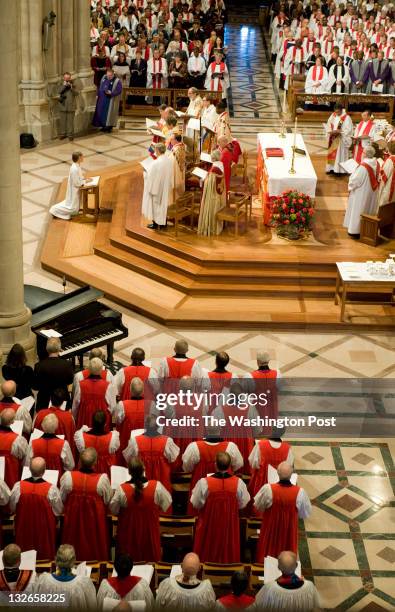 The Rev. Dr. Bishop Mariann Edgar Budde is consecrated at the Washington National Cathedral in Washington, D.C., on Saturday, November 12, 2011....