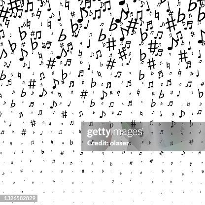 Random Singing Note Musical Notes In Pattern Random Symbol Size Falling High-Res Vector ...