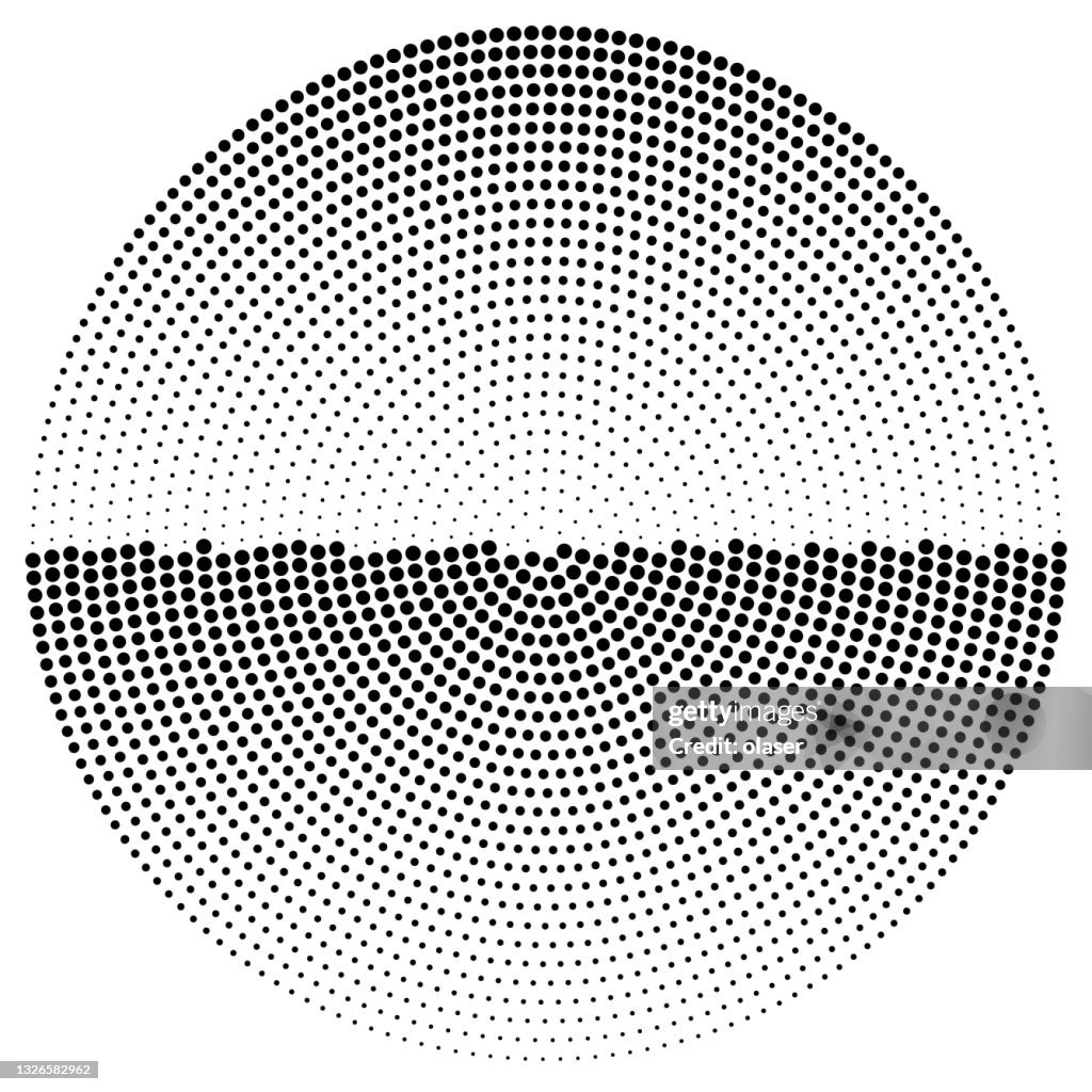 Dense Duotone Pattern Of Dots In A Circle Vertical Size Gradient High ...
