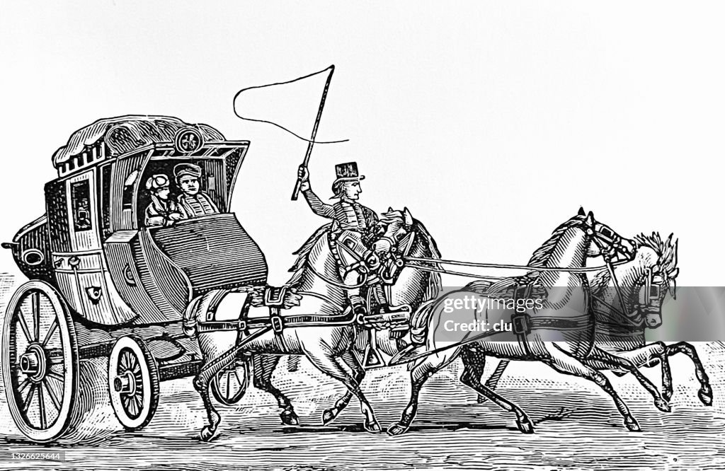 Diligence Quatre Chevaux Au 18 me Si cle Illustration Getty Images diligence-quatre-chevaux-au-18-me-si-cle-illustration-getty-images