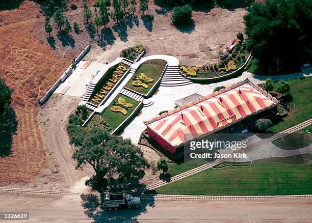 An aerial view of singer Michael Jackson''s Neverland them park June 25, 2001 in Santa Ynez, CA.