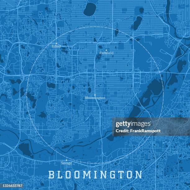 bloomington mn city vector road map blue text - bloomington minnesota stock illustrations