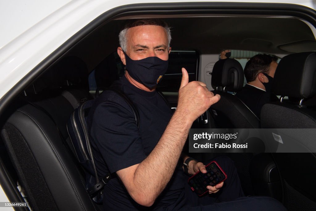 AS Roma New Coach Jose Mourinho Arrives In Rome