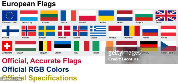 stockillustraties, clipart, cartoons en iconen met official european flags (official rgb colors, official specifications) - monaco
