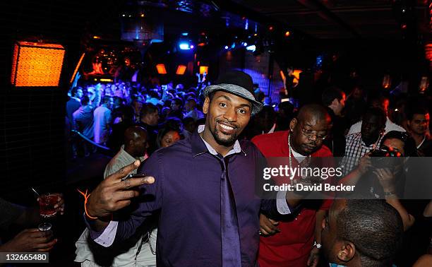 Player Ron Artest aka Metta World Peace of the Los Angeles Lakers celebrates his birthday at the Lavo Nightclub at The Palazzo on November 12, 2011...