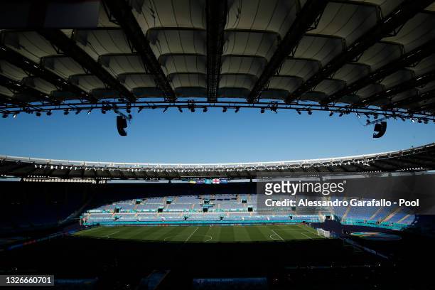 General view inside the stadium during the Ukraine Training Session ahead of the UEFA Euro 2020 Quarter Final match between Ukraine and England at...