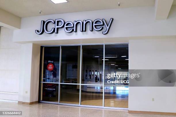 Closed JCPenney store entrance in indoor mall, Idaho.