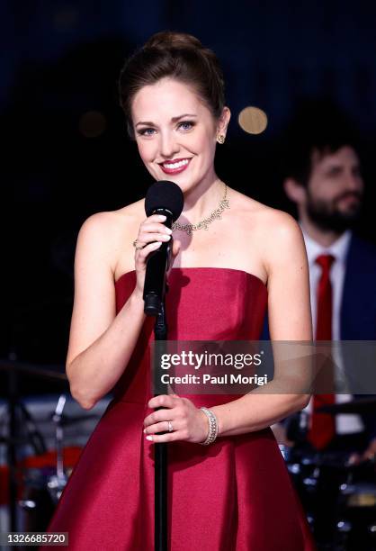 In this image released on July 02; Tony Award-nominated Broadway star Laura Osnes performs from Washington D.C., for A Capitol Fourth which airs on...