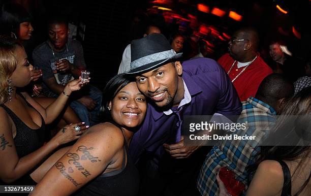 Player Ron Artest aka Metta World Peace of the Los Angeles Lakers and his wife, Kimsha Artest celebrate his birthday at the Lavo Nightclub at The...