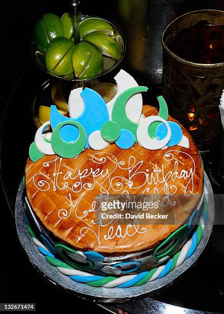 Player Ron Artest aka Metta World Peace's cake at his birthday celebration at the Lavo Nightclub at The Palazzo on November 12, 2011 in Las Vegas,...