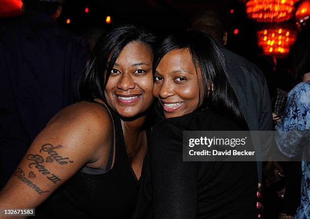 Kimsha Artest and Mia Adam attend the Lavo Nightclub at The Palazzo on November 12, 2011 in Las Vegas, Nevada.