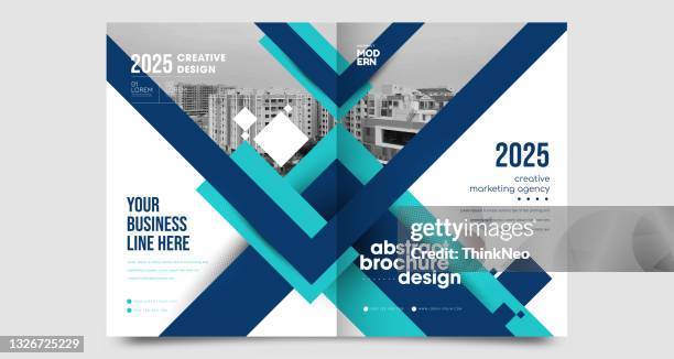 brochure creative design. multipurpose template with cover - magazines on table stock illustrations
