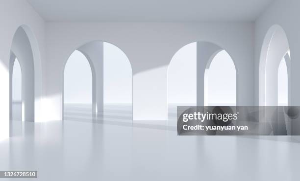 3d rendering exhibition background - arcade photos et images de collection