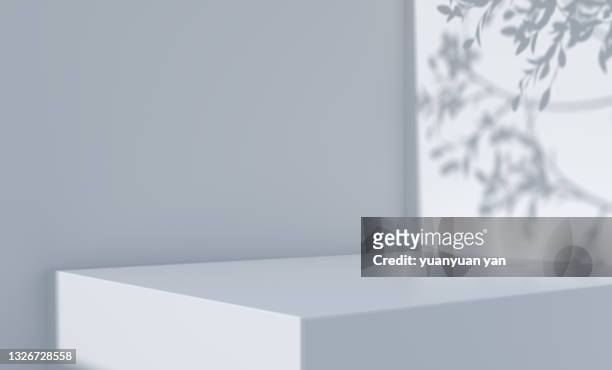 3d rendering product background - leaf white background stock pictures, royalty-free photos & images