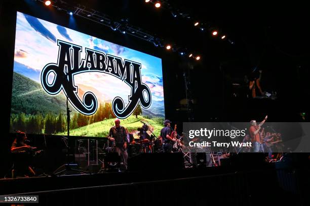 Randy Owen of Alabama performs during the opening night of the Alabama 50th Anniversary Tour at Bridgestone Arena on July 02, 2021 in Nashville,...