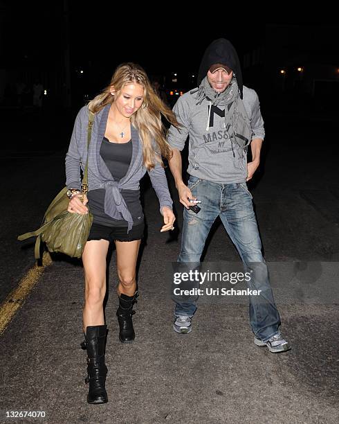 Anna Kournikova and Enrique Iglesias are sighted on November 12, 2011 in Miami Beach, Florida.