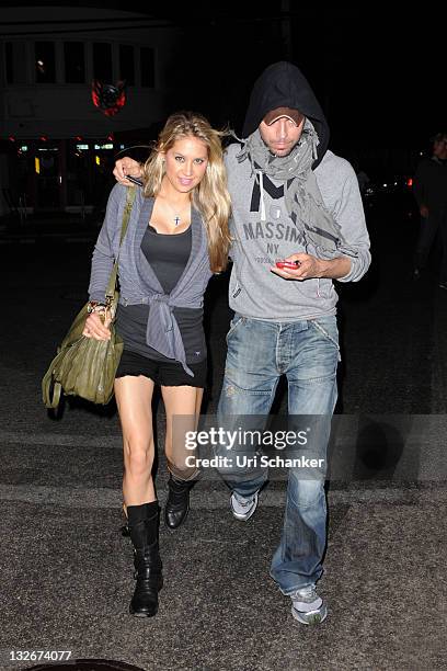 Anna Kournikova and Enrique Iglesias are sighted on November 12, 2011 in Miami Beach, Florida.