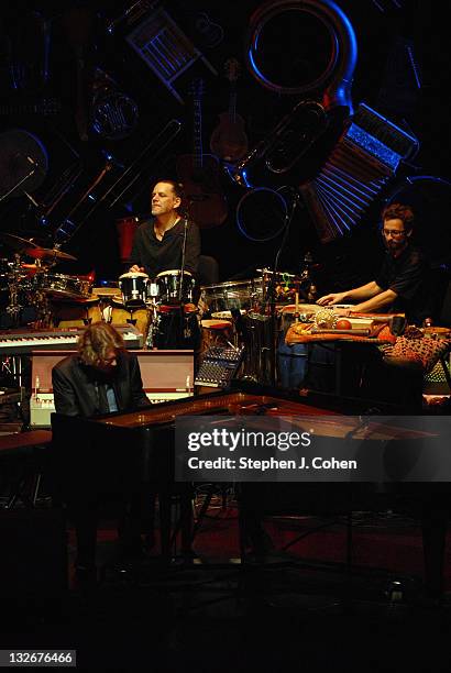 Lee Carroll, Tripp Bratton, and Jacob Hamrick of Tin Can Buddah performs at Bomhard Theater on November 12, 2011 in Louisville, Kentucky.