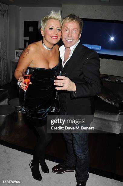 Caroline Monk and Royston Blythe attend Phil Turner's 42nd Birthday hosted by Tamara Ecclestone at a private residence on November 12, 2011 in...