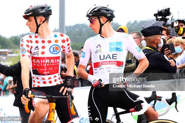 Mark Cavendish of The United Kingdom and Team Deceuninck - Quick-Step Green Points Jersey, Mathieu Van Der Poel of The Netherlands and Team...