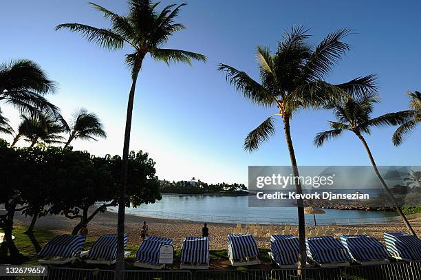 Security patrols the beach during the Asia-Pacific Economic Cooperation summit on November 13, 2011 in Ko Olina, Hawaii. The United States hosts this...