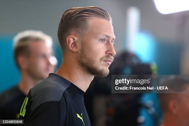 Tomas Kalas of Czech Republic looks on in the tunnel prior to the UEFA Euro 2020 Championship Quarter-final match between Czech Republic and Denmark...