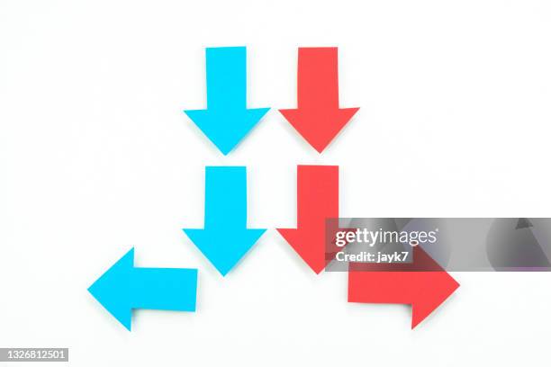 arrow signs - red arrow stock pictures, royalty-free photos & images