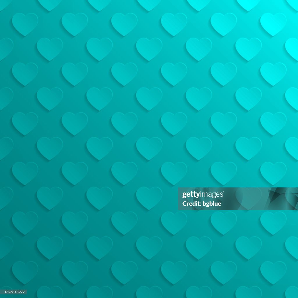 Abstract blue green background - Heart pattern