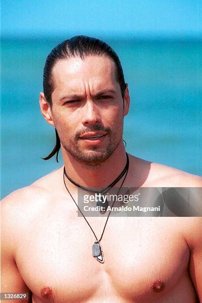 Danny Quinn son of late actor Anthony Quinn and his former wife Yolanda vacations at the beach July 14, 2001 in Milano-Marittima, Italy.