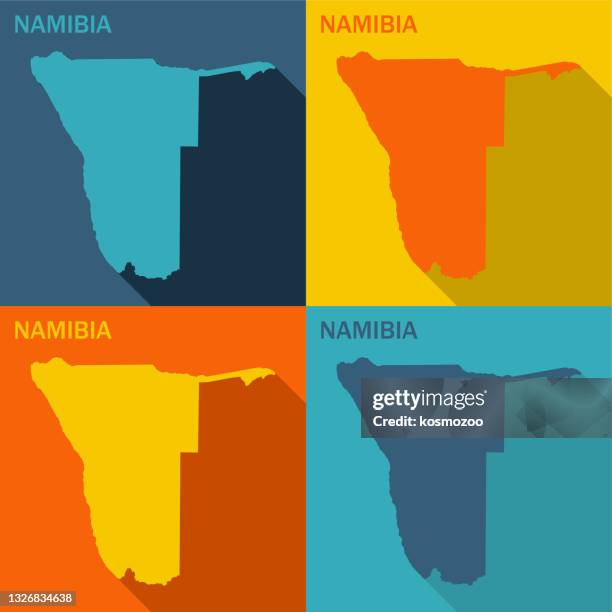 namibia flat map available in four colors - namibia stock illustrations