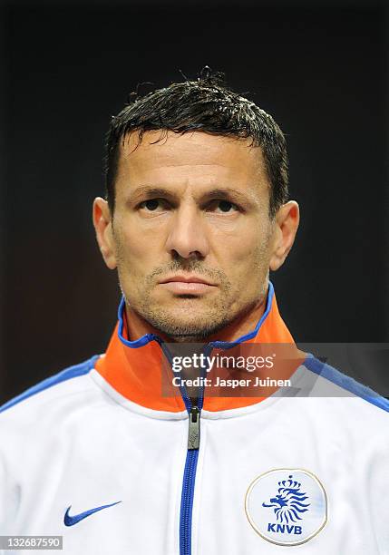 Khalid Boulahrouz of the Netherlands looks on prior to the start of the International friendly match between Netherlands and Switzerland at the...