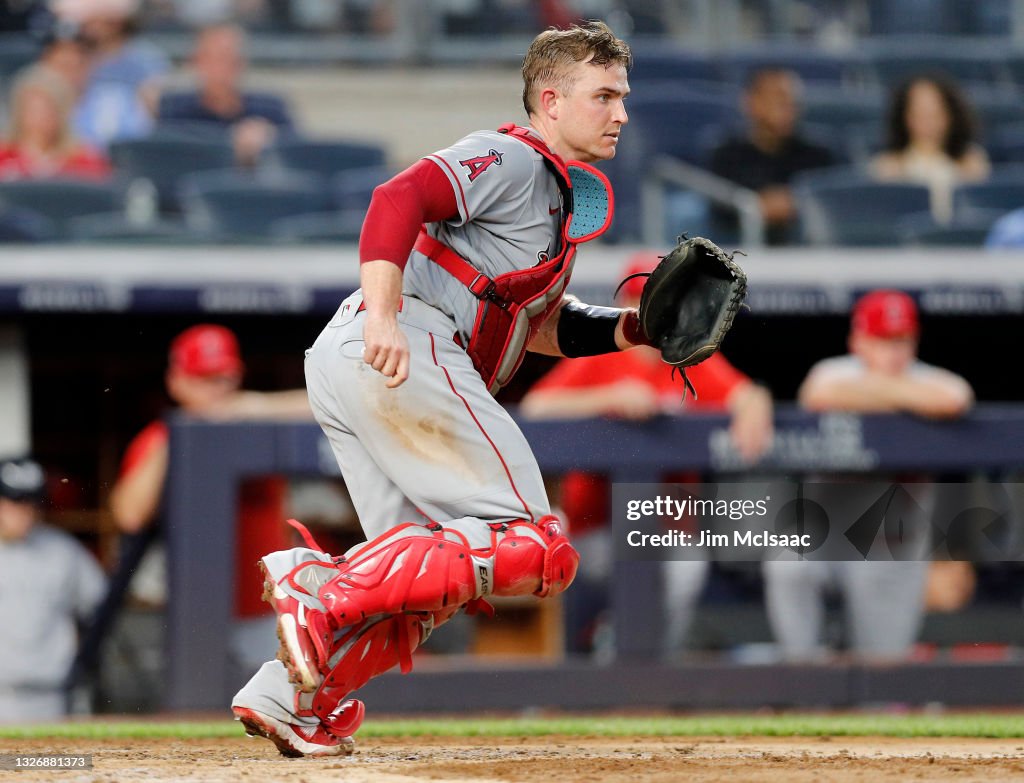 Max Stassi Max Stassi of the Los Angeles Angels in action against the New York ...