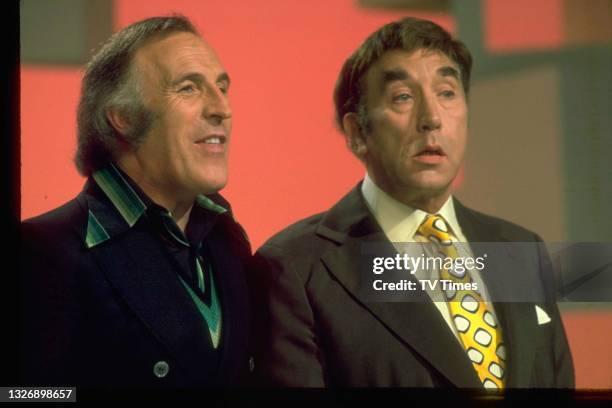 Comedian Frankie Howerd and television presenter Bruce Forsyth, circa 1975. TVT.