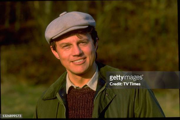 Actor Frazer Hines in character as Joe Sugden in television soap Emmerdale Farm, circa 1986.