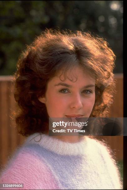 Actress Amanda Burton in character as Heather Huntington in television soap Brookside, circa 1982.