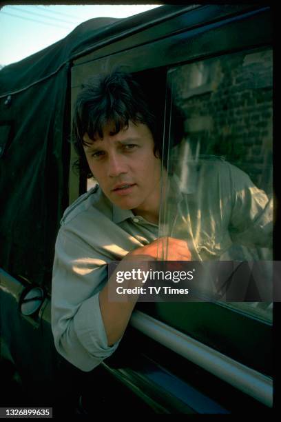 Actor Frazer Hines in character as Joe Sugden in television soap Emmerdale Farm, circa 1975.